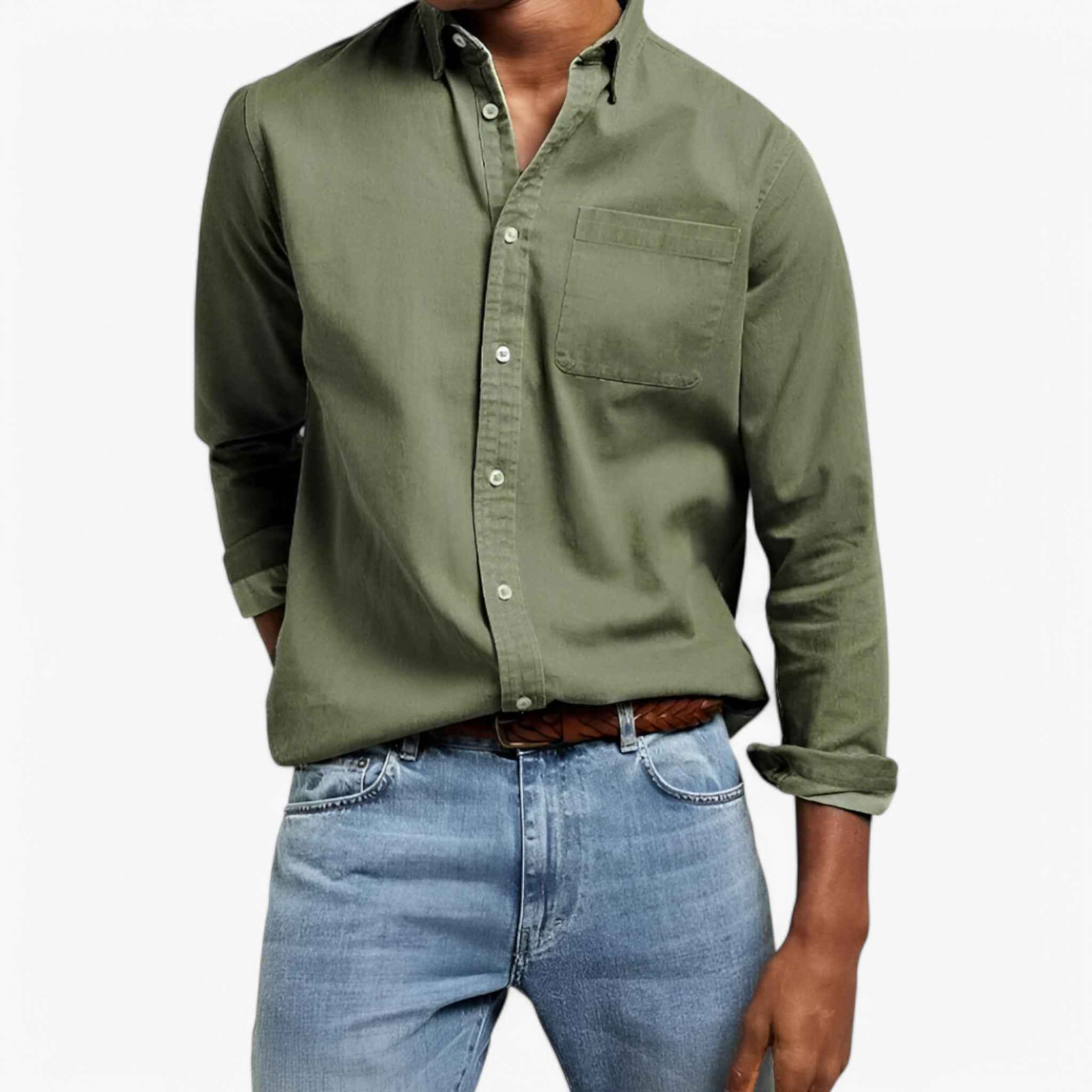 Men's Top Clothes : Chemise Cargo Homme Résistante en Coton avec Plusieurs Poches, Manches Longues dans de Marche Lino