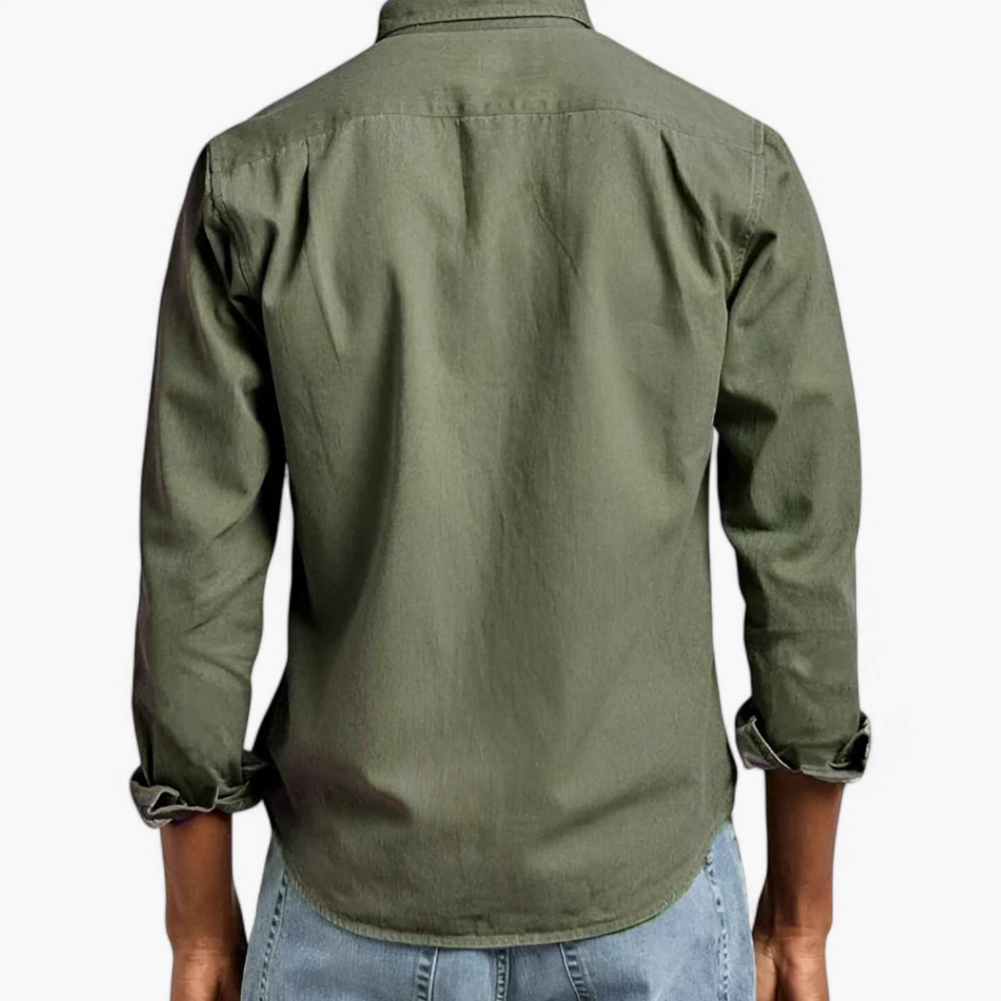 Men's Top Clothes : Chemise Cargo Homme Résistante en Coton avec Plusieurs Poches, Manches Longues dans de Marche Lino