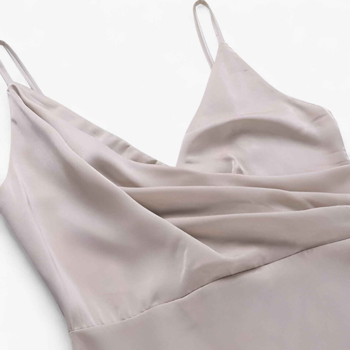 Dresses : Robe de Soirée Femme en Satin avec Col Bénitier, Bretelles Fines - Parfait pour les Cérémonies dans de Marche Lino