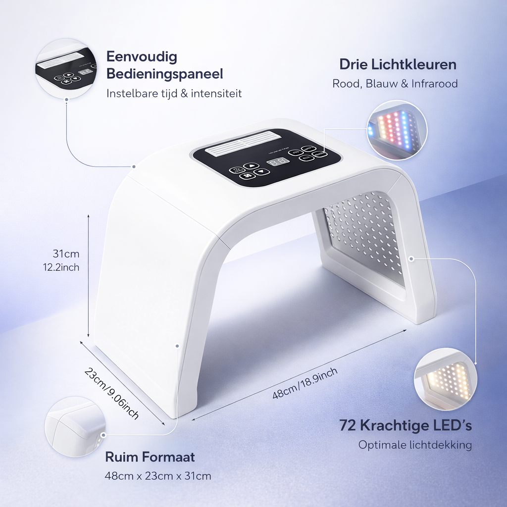 Masque Facial LED Luminothérapie - Appareil de Soin