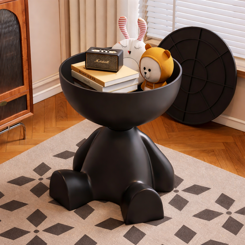 Table d’appoint noire multifonction Accessoires Déco