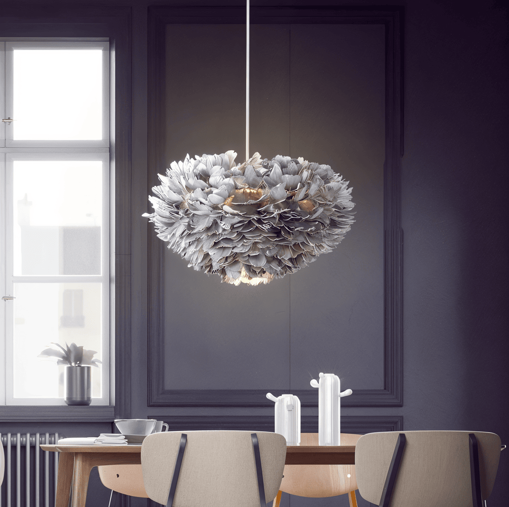Pendant Light : Suspension Sphérique Plumetée dans de Marche Lino