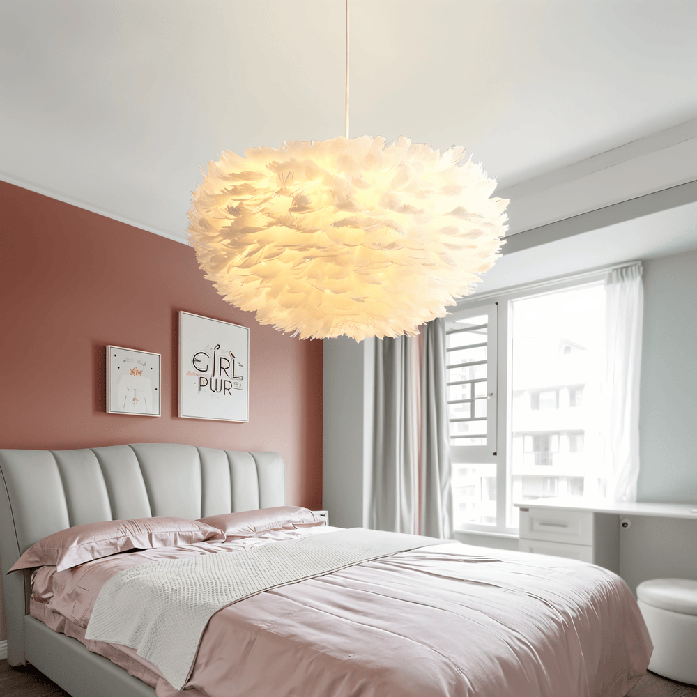 Pendant Light : Suspension Sphérique Plumetée dans de Marche Lino