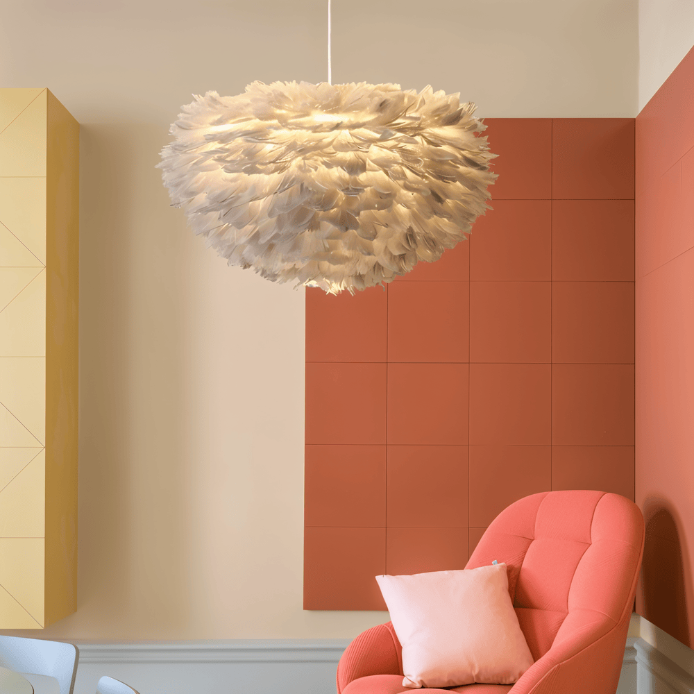 Pendant Light : Suspension Sphérique Plumetée dans de Marche Lino