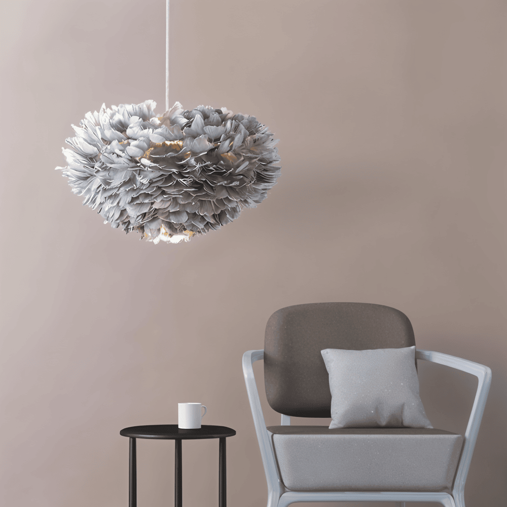 Pendant Light : Suspension Sphérique Plumetée dans de Marche Lino