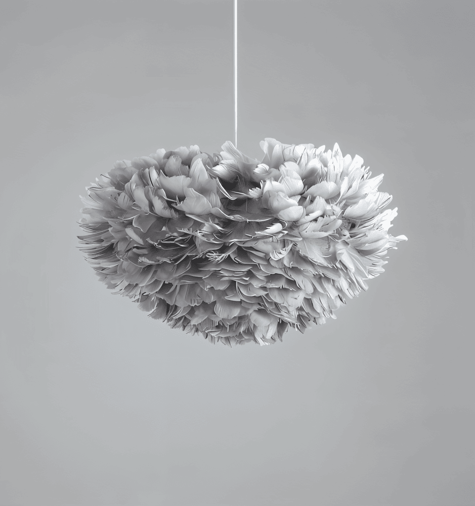 Pendant Light : Suspension Sphérique Plumetée dans de Marche Lino