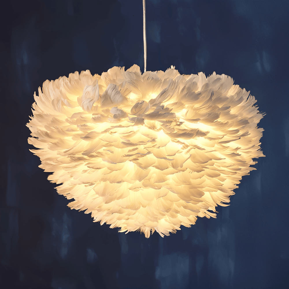Pendant Light : Suspension Sphérique Plumetée dans de Marche Lino