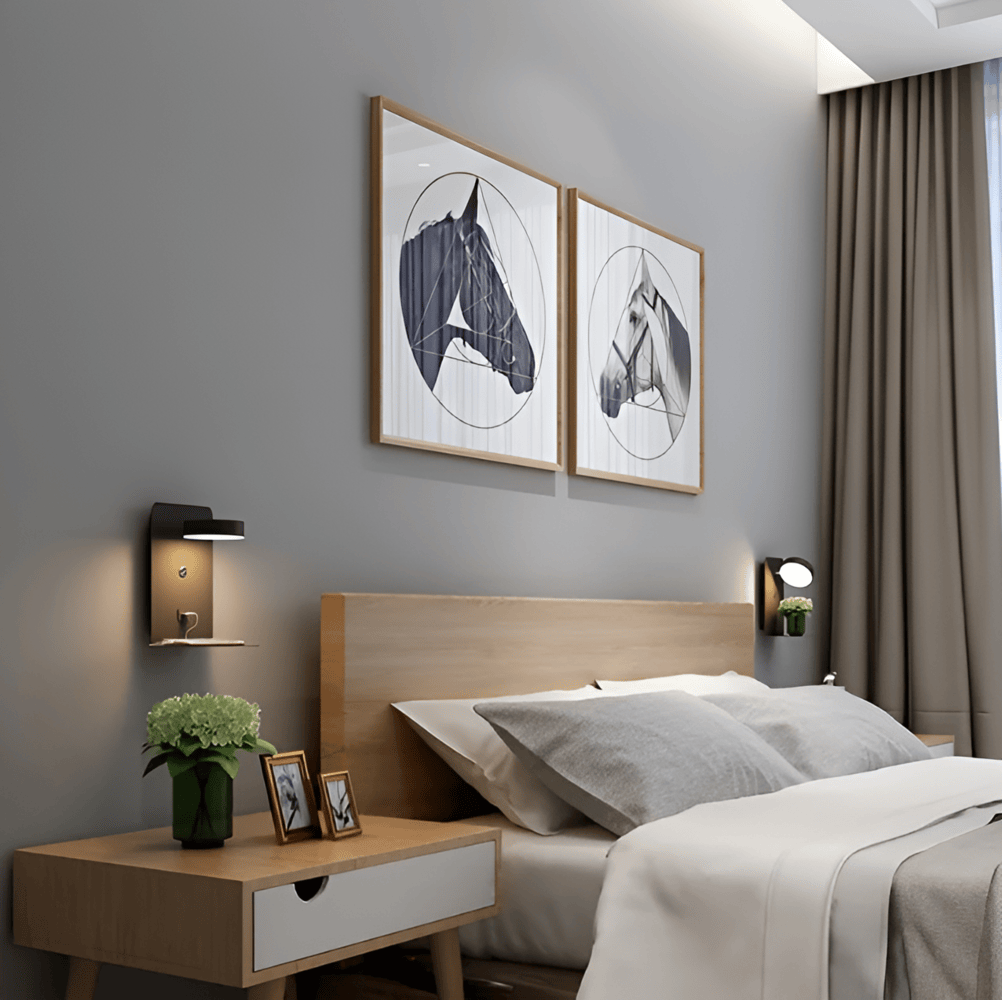 DualDelight Applique LED avec Étagère & Port USB
