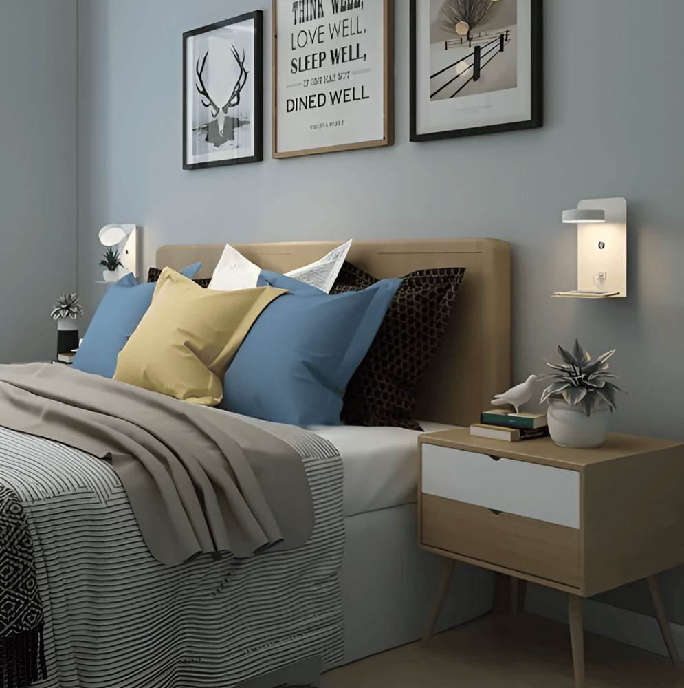 DualDelight Applique LED avec Étagère & Port USB