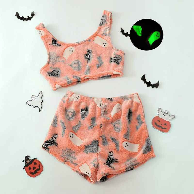 Gifts – Seasonal – Halloween : Ensemble pyjama femme Halloween - Fantômes lumineux gris dans de Loranza