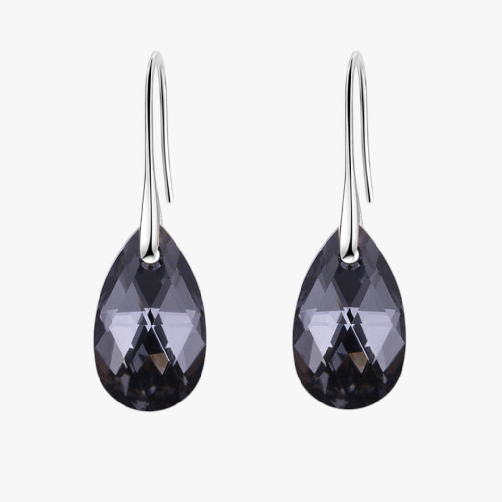 Boucles d'oreilles pendantes pour femme en cristal bleu saphir élégantes