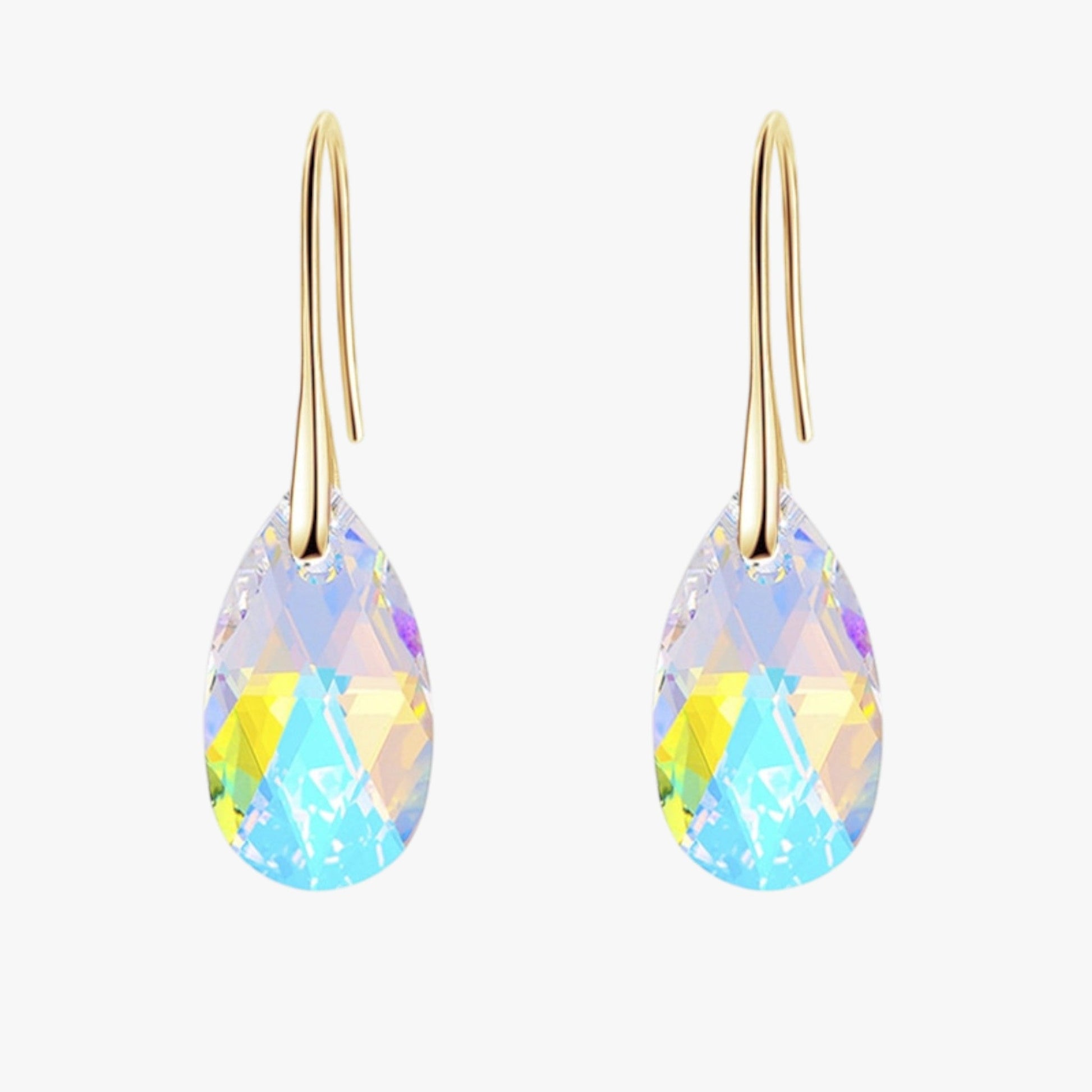 Boucles d'oreilles pendantes pour femme en cristal bleu saphir élégantes