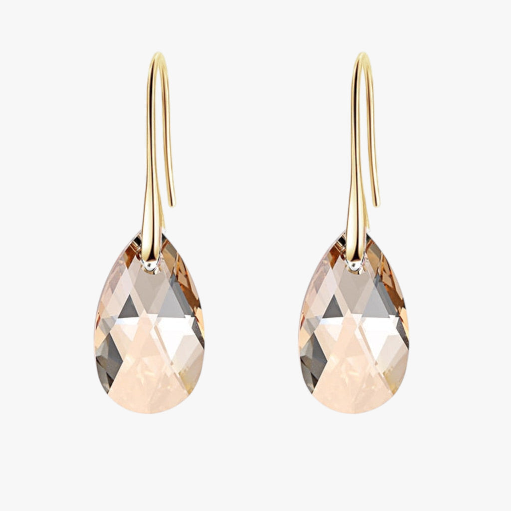 Boucles d'oreilles pendantes pour femme en cristal bleu saphir élégantes