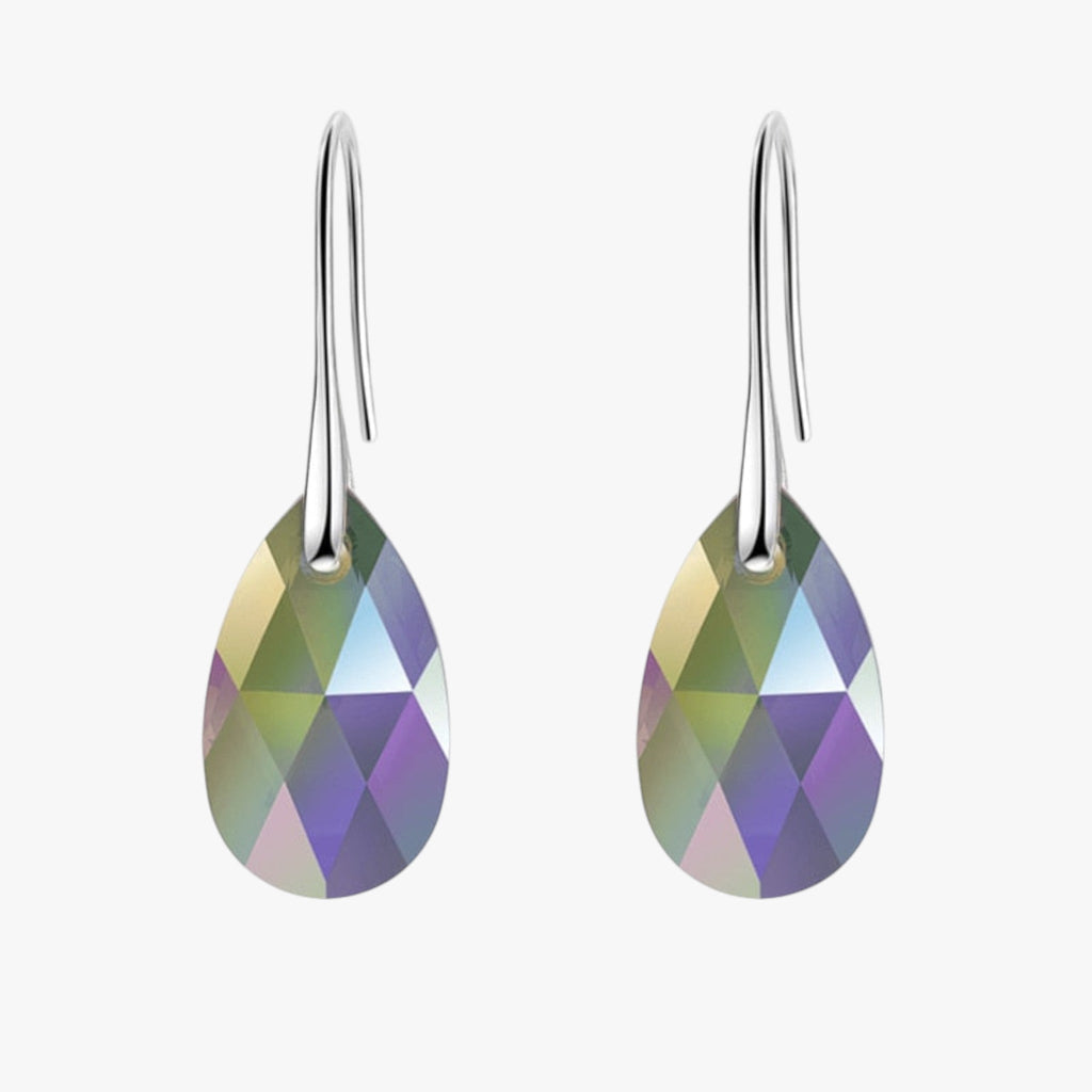 Boucles d'oreilles pendantes pour femme en cristal bleu saphir élégantes