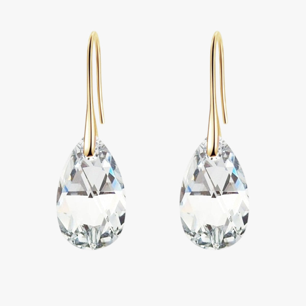 Boucles d'oreilles pendantes pour femme en cristal bleu saphir élégantes