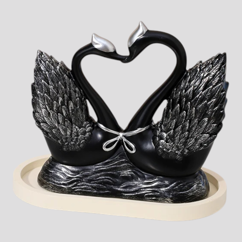 Accents décoratifs : Ornement Homme de Cygne en Forme de Cœur dans Noir de Marche Lino