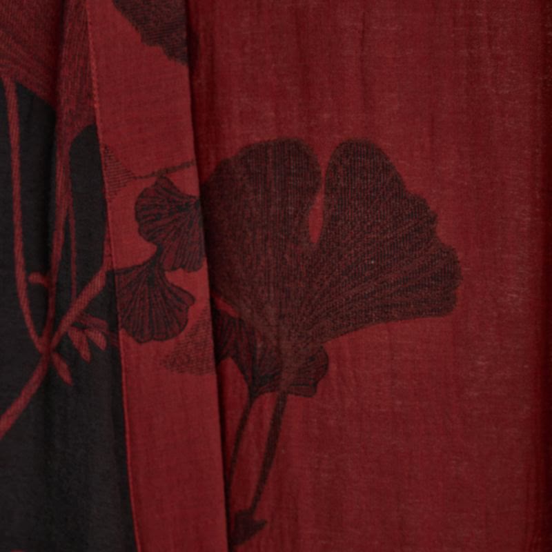 Kleding en accessoires > Kleding > Nachtkleding en loungewear > Kamerjassen : Kimono Peignoir en Coton avec Motif Feuille Réversible dans de Roselva