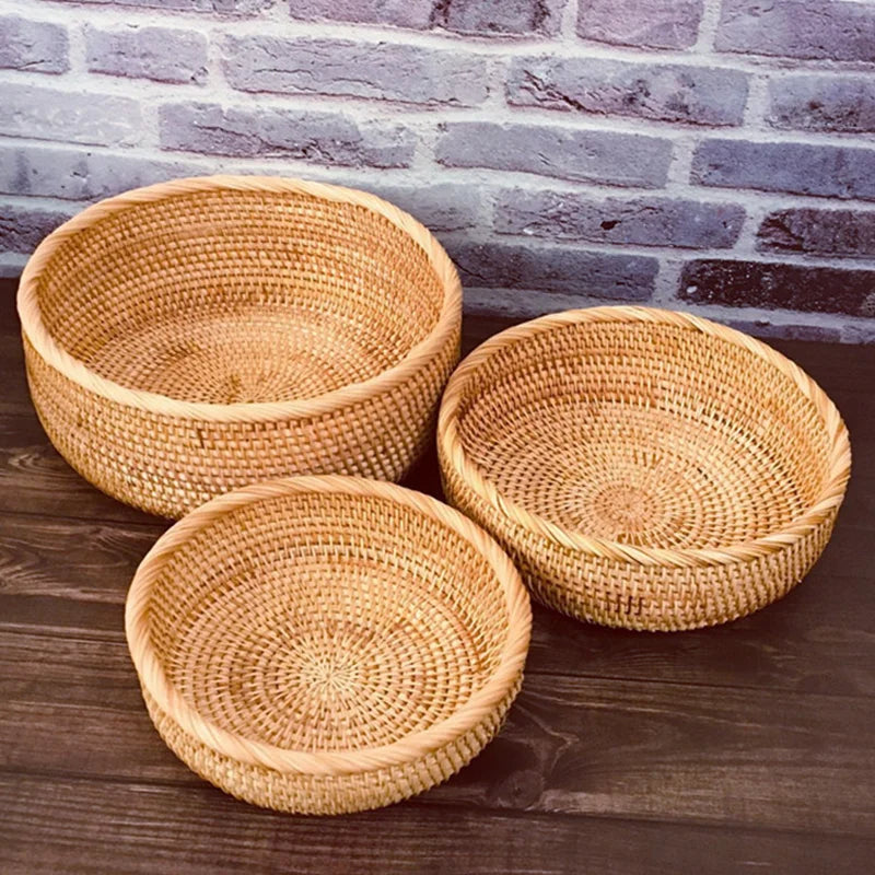 Panier Rangement Osier Tissé à la Main 0