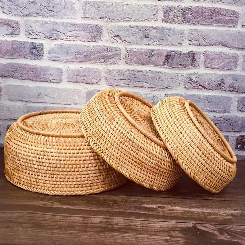 Panier, Bacs et Conteneurs : Panier de rangement en osier tressé à la main avec doublure en lin pour maison dans de Marche Lino