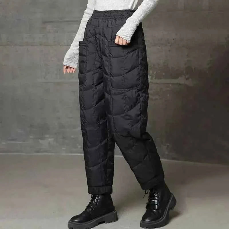 Pantalons de plein air : Pantalon Femme Chaud en Duvet Noir Confort Leggings dans de Marche Lino