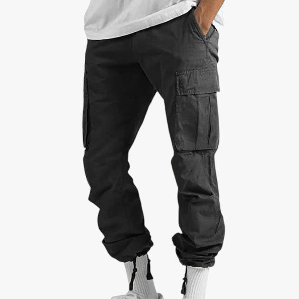 Pantalon Cargo Homme Décontracté en Coton avec Poches Latérales et Coupe Confortable