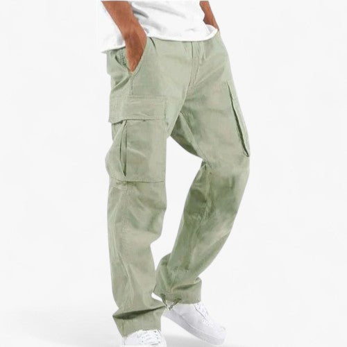 Pantalon Cargo Homme Décontracté en Coton avec Poches Latérales et Coupe Confortable