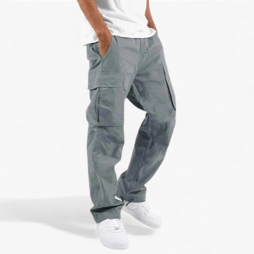 Pantalon Cargo Homme Décontracté en Coton avec Poches Latérales et Coupe Confortable