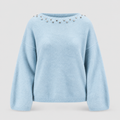 Pull Moelleux avec Encolure en Strass