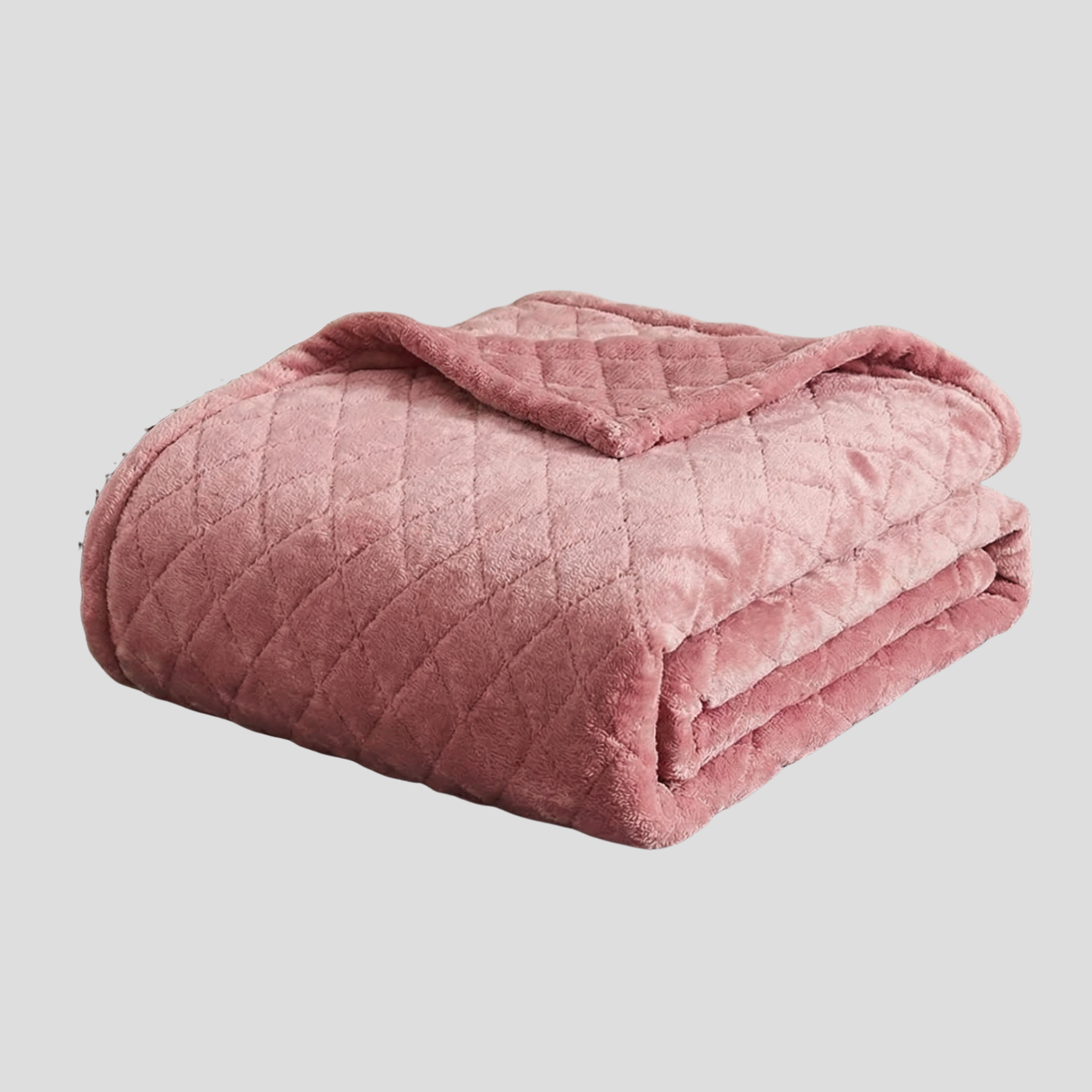 Literie : Couverture Douce en Velours pour Lit Ou Canapé dans Rose de Marche Lino