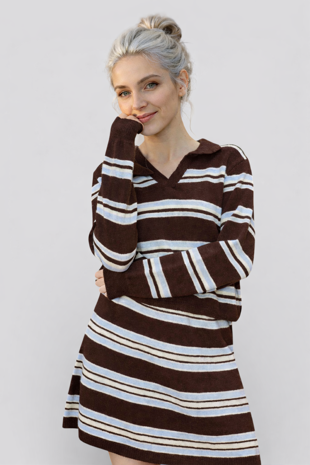 Ensemble Femme à Rayures Ample Coton