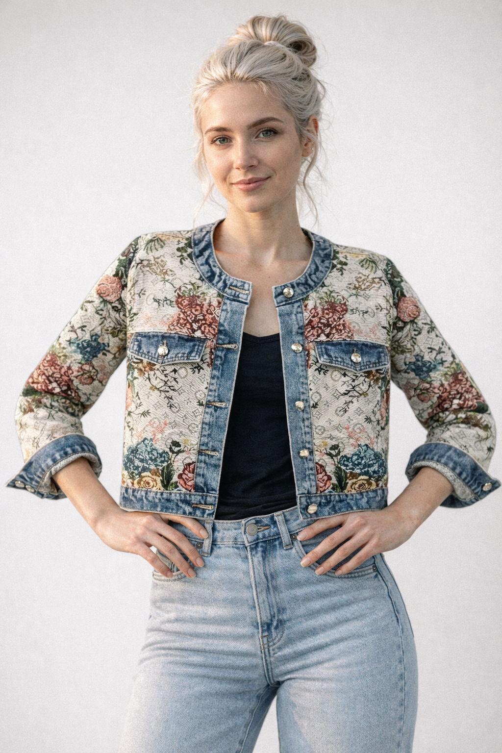 Veste en Jean Rétro Bleue pour Femme - Style Vintage Élégant