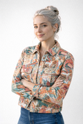 Veste Femme Imprimé Paon Bleu – Élégante et Confortable, Qualité Premium