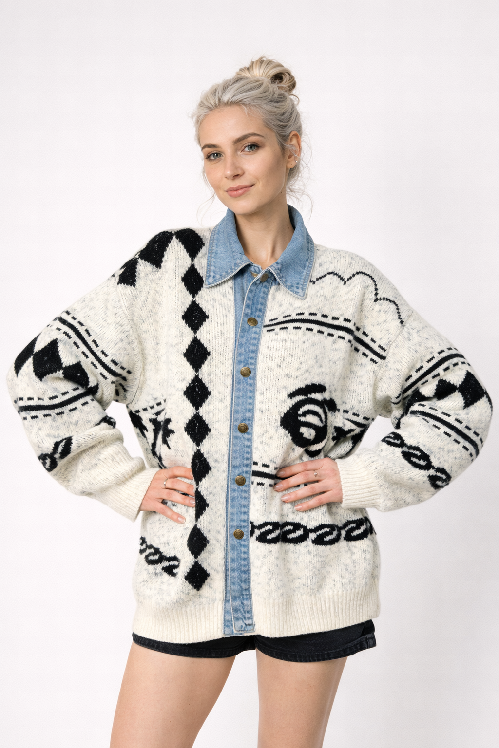 Manteau Hiver Femme Long Vintage Décontracté Denim