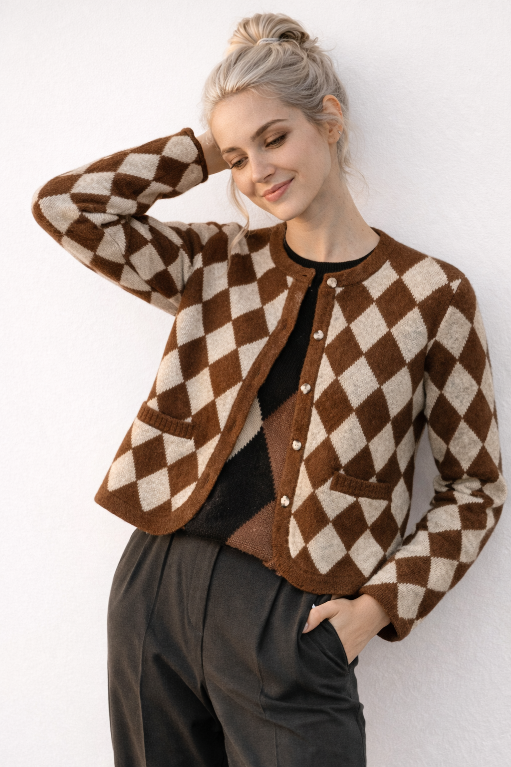 Pull Femme à Manches Longues Acrylique Accessoires Féminins