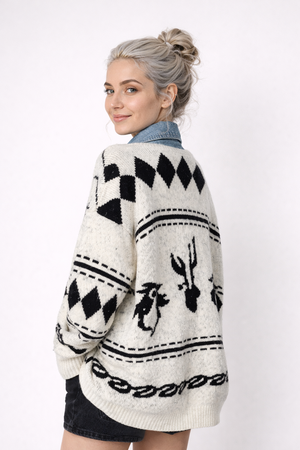 Manteau Hiver Femme Long Vintage Décontracté Denim