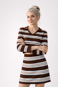 Ensemble Femme à Rayures Ample Coton Couleur Bloc