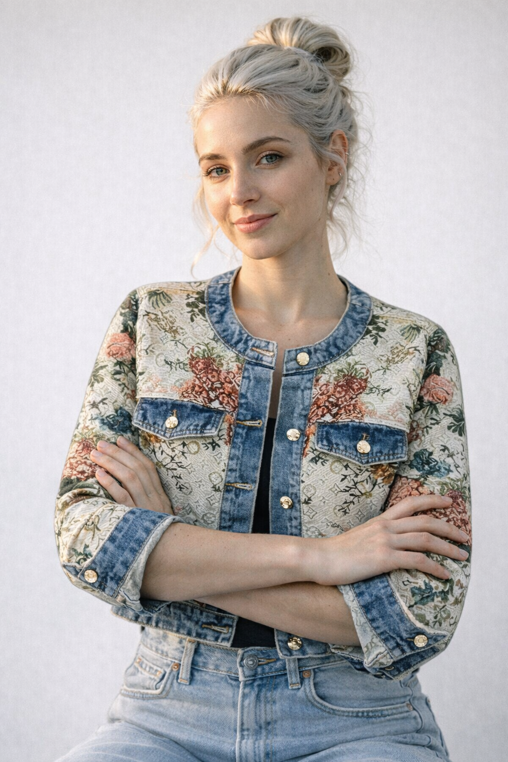 Veste en Jean Rétro Bleue pour Femme - Style Vintage Élégant