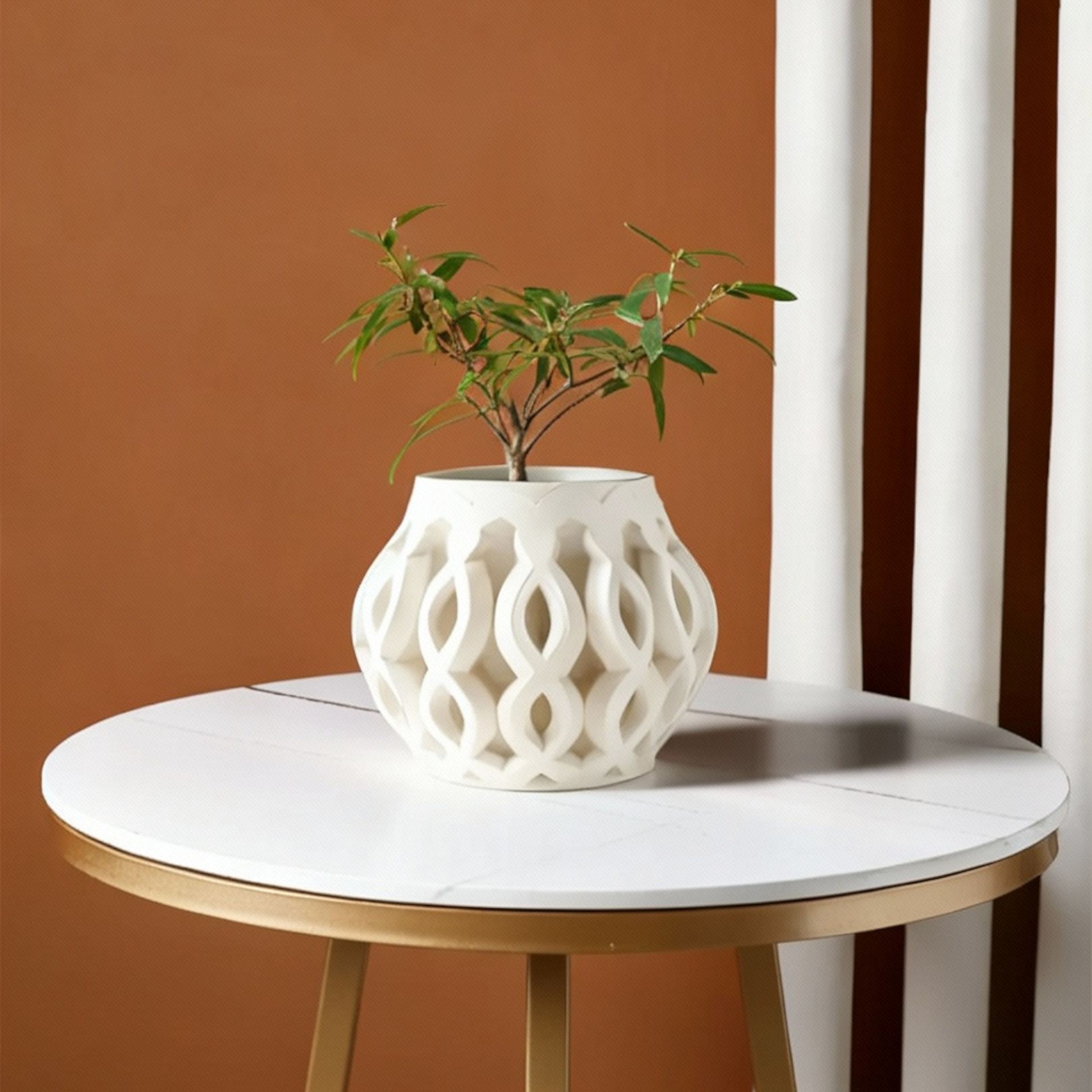 Pot de Fleur en PLA Écologique au Design Moderne Lin