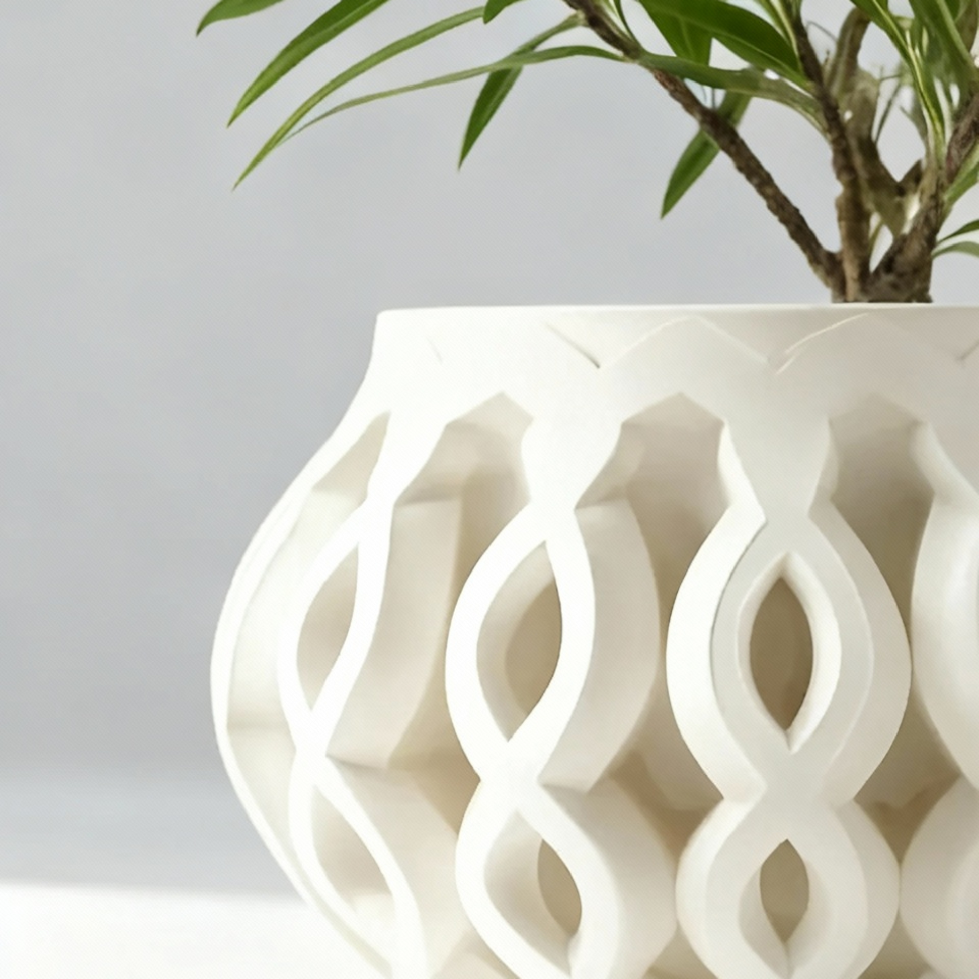 Pot de Fleur en PLA Écologique au Design Moderne Lin