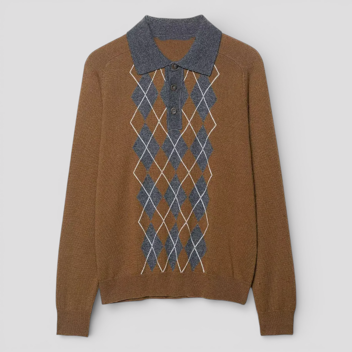 Pulls pour femmes : Pull Femme Col Polo Ample - Tricot Doux et Chaud | Automne Hiver Casual dans Marron Foncé S de Marche Lino