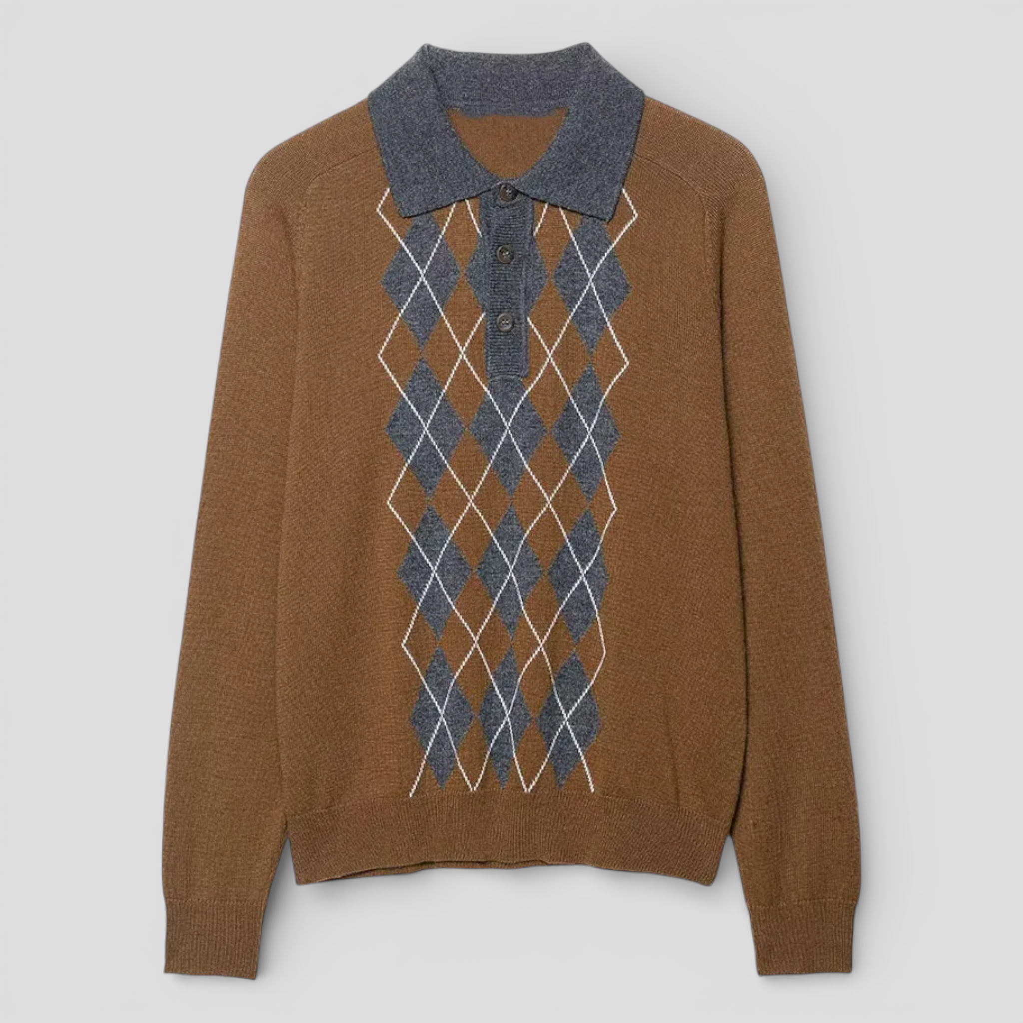 Pulls pour femmes : Pull Femme Col Polo Ample - Tricot Doux et Chaud | Automne Hiver Casual dans Marron Foncé S de Marche Lino