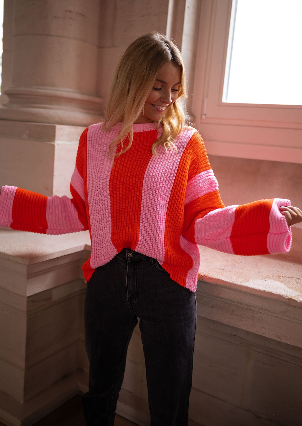 Pull Femme Rayé Coloré Confortable 0