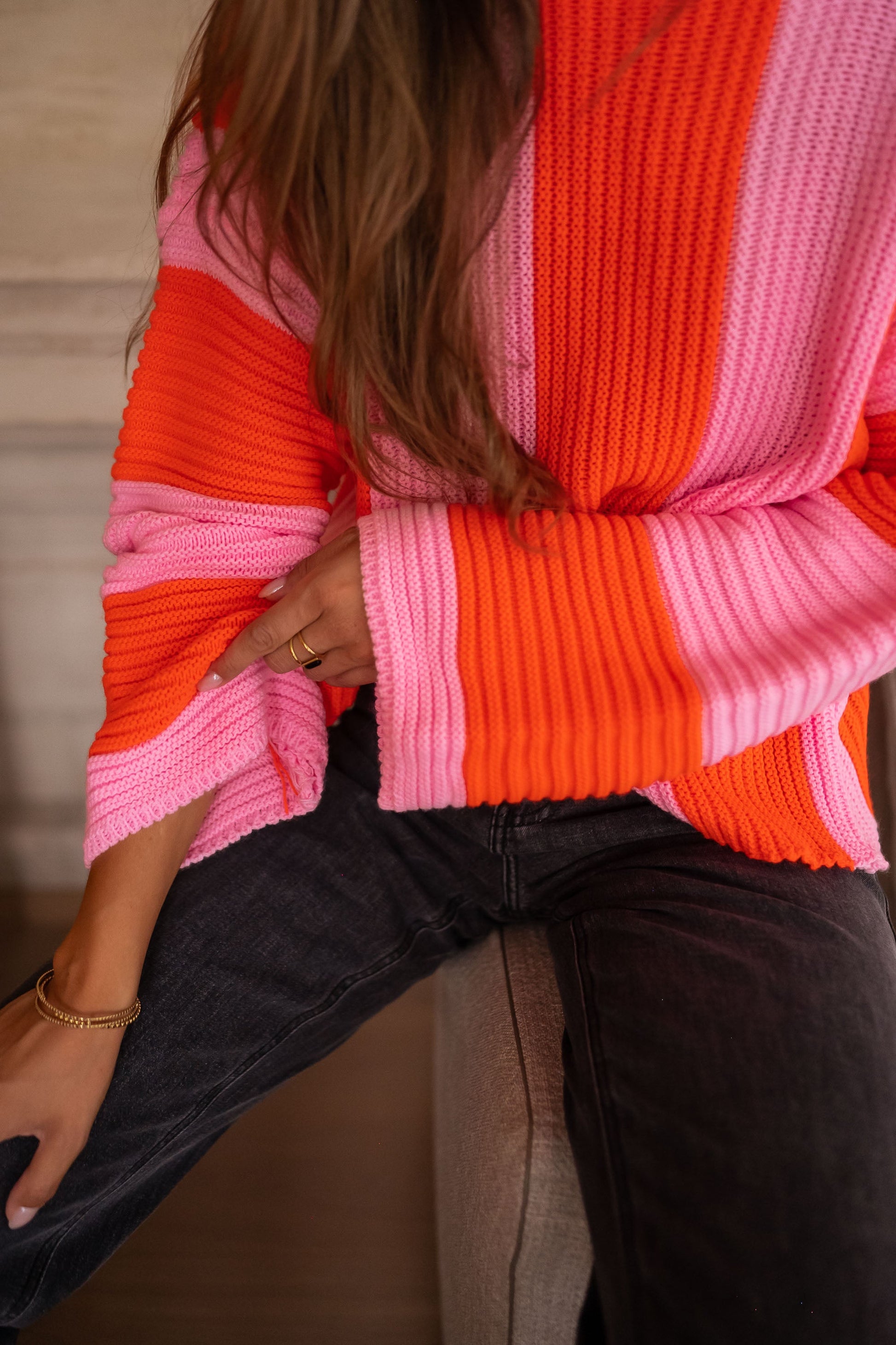 Pull Femme Rayé Coloré Confortable 3