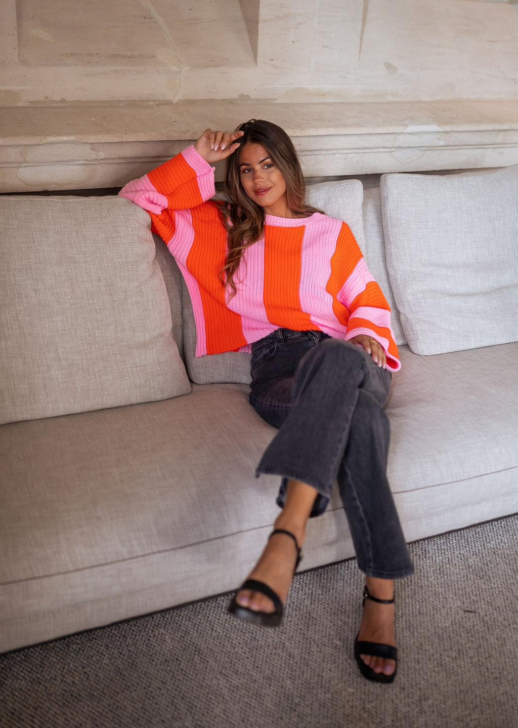 Pull Femme Rayé Coloré Confortable 4