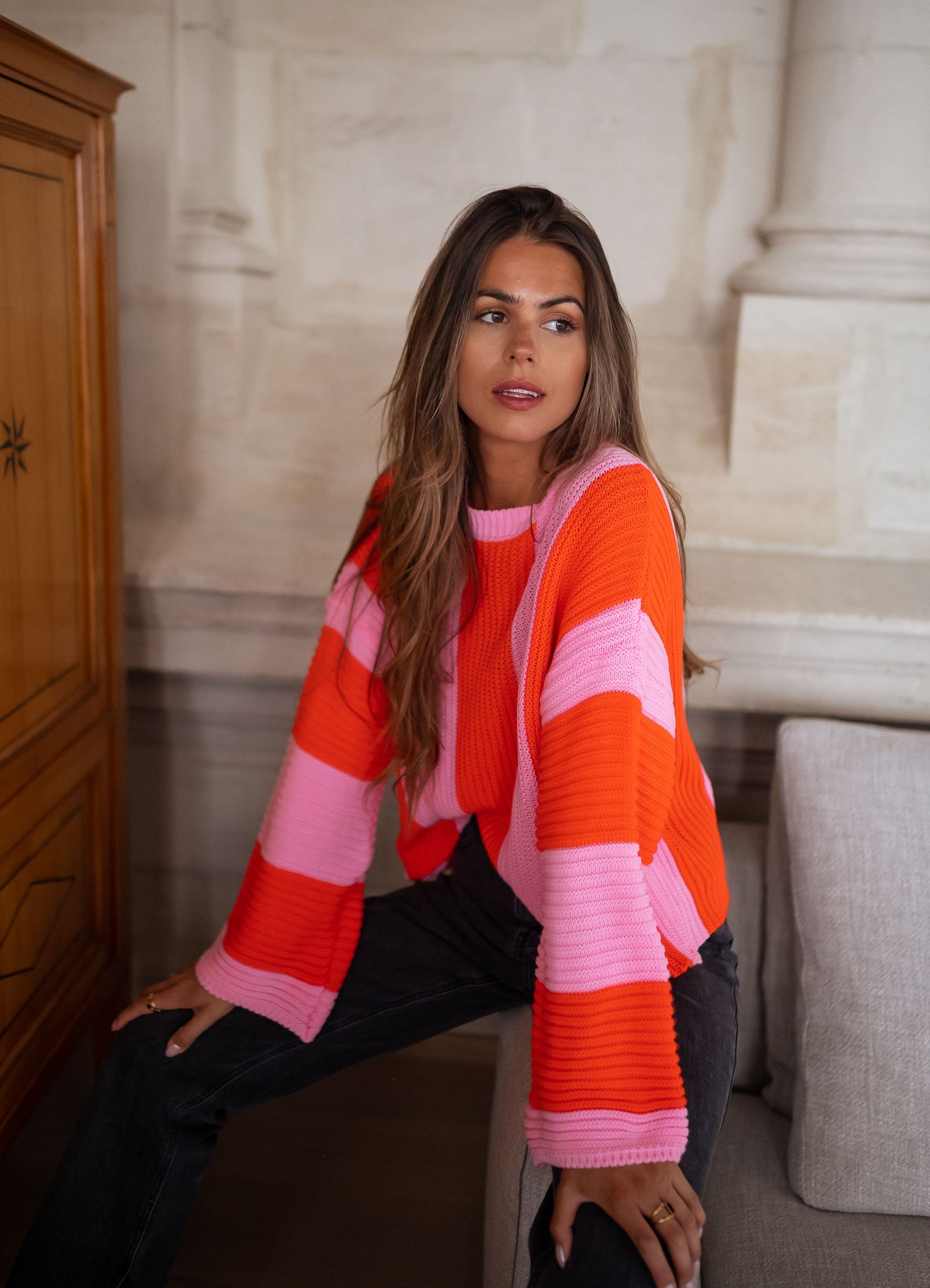 Pull Femme Rayé Coloré Confortable 6