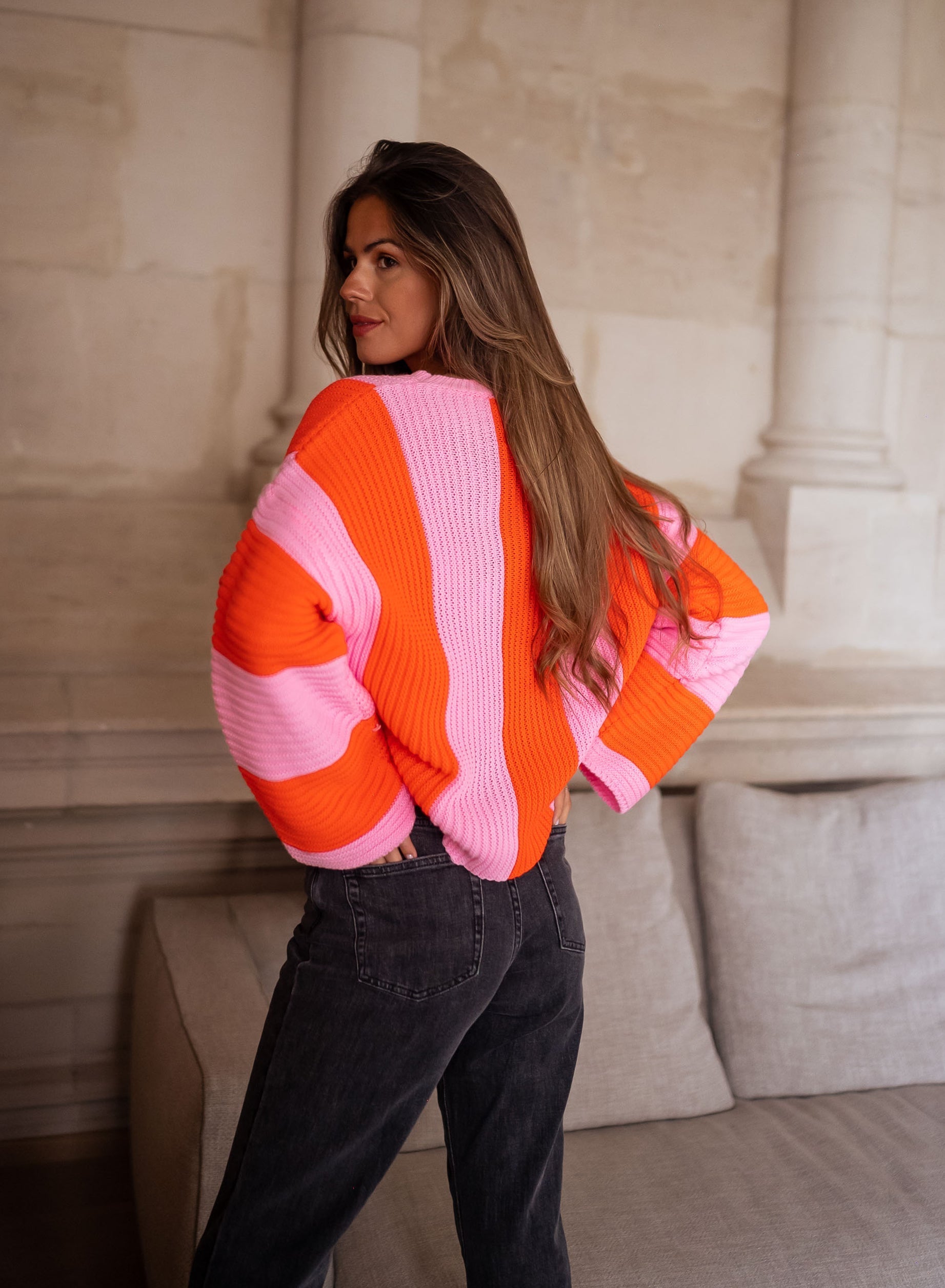 Pull Femme Rayé Coloré Confortable 7