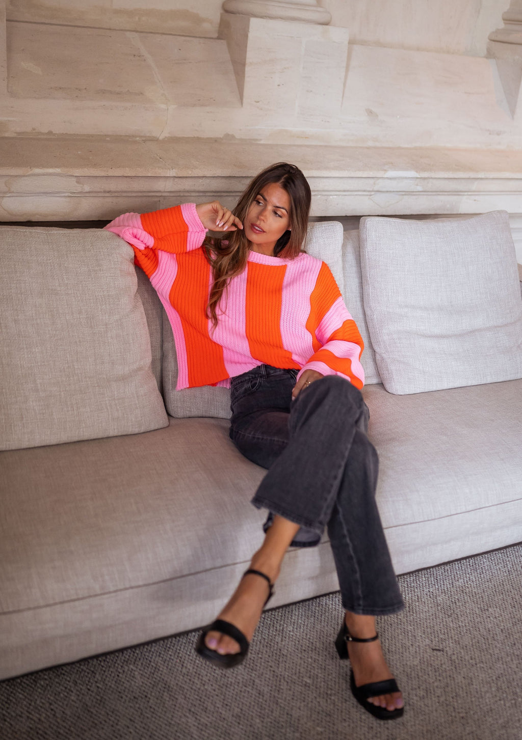 Pull Femme Rayé Coloré Confortable 8