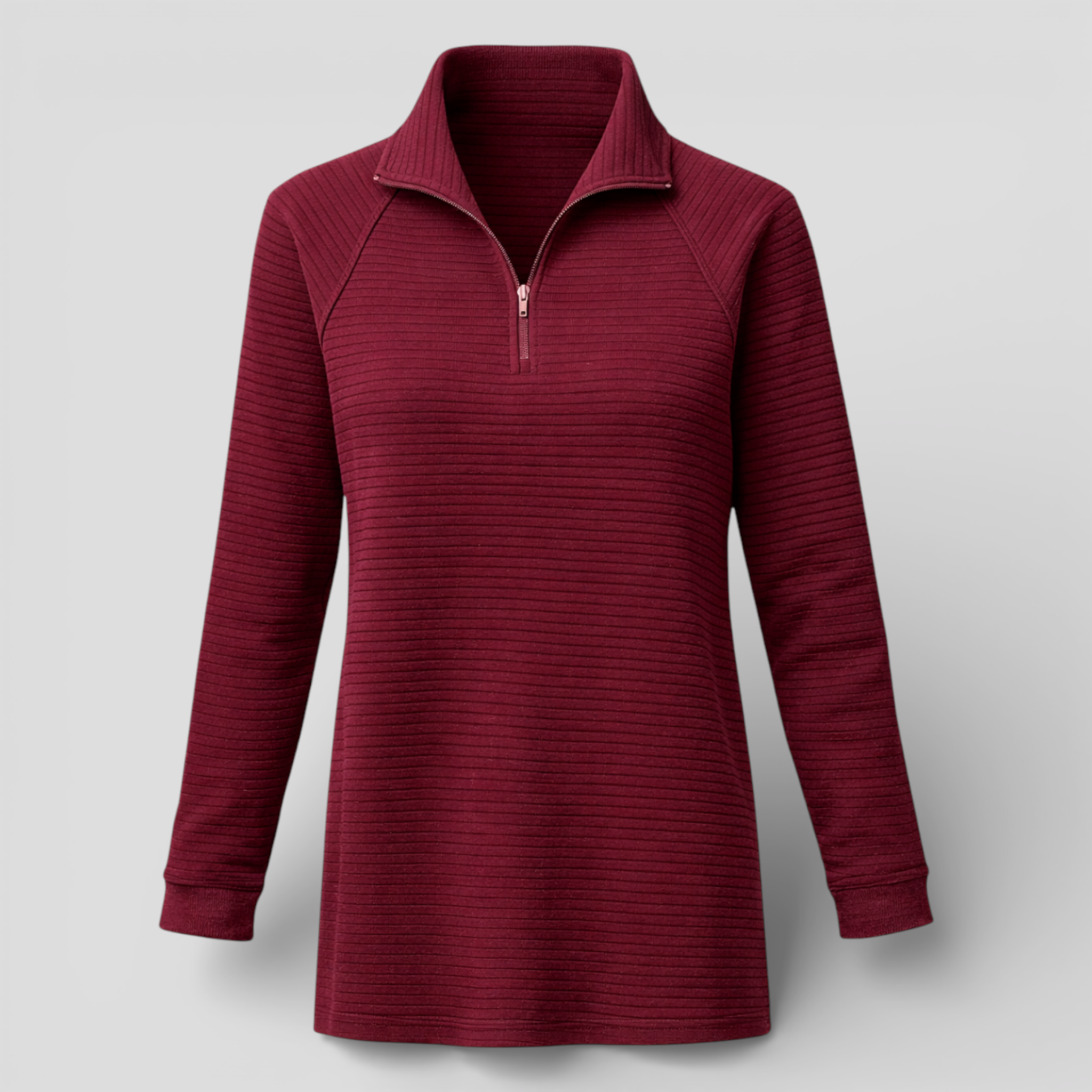 Pulls pour femmes : Pull Femme Col V Confortable Denim Ajustement Agréable dans Rouge de Marche Lino