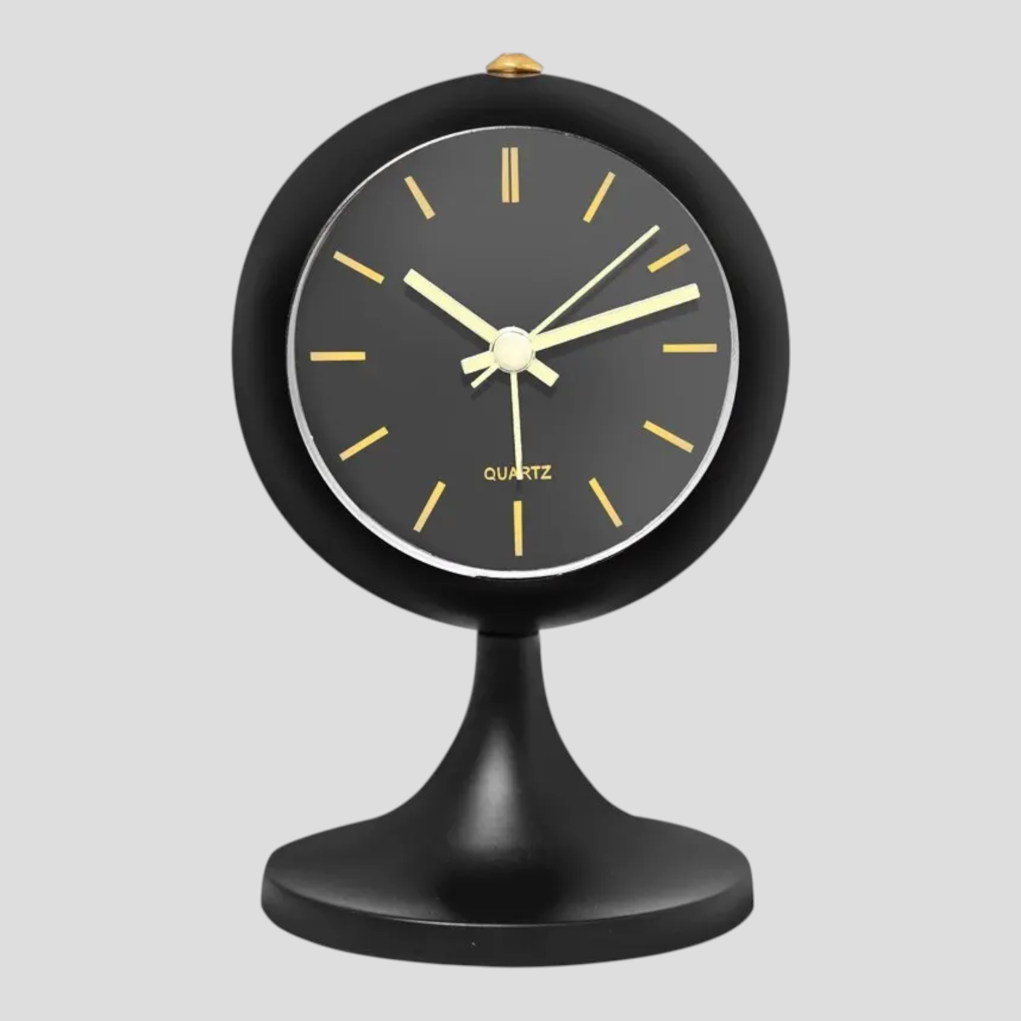 Horloges : Réveil de Table Quartz Silencieux - Horloge de Chevet Design Moderne pour Chambre dans noir de Marche Lino