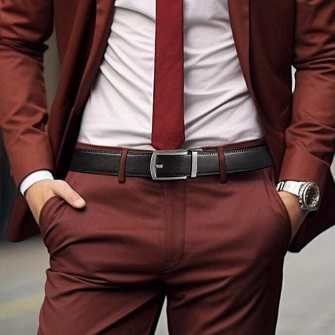 Cintura Uomo PremierBelt – Pelle Nera Senza Buchi Regolabile